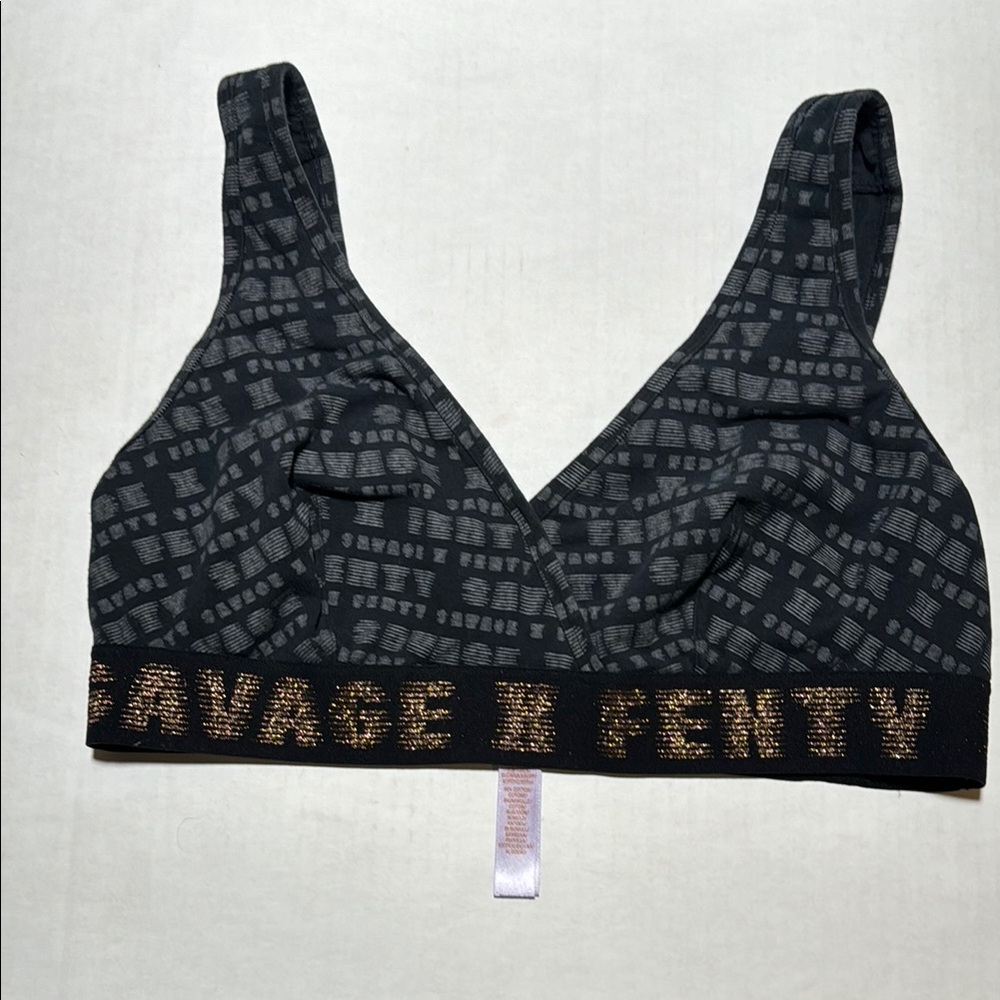 Savage X Fenty Black Patterned Bralette